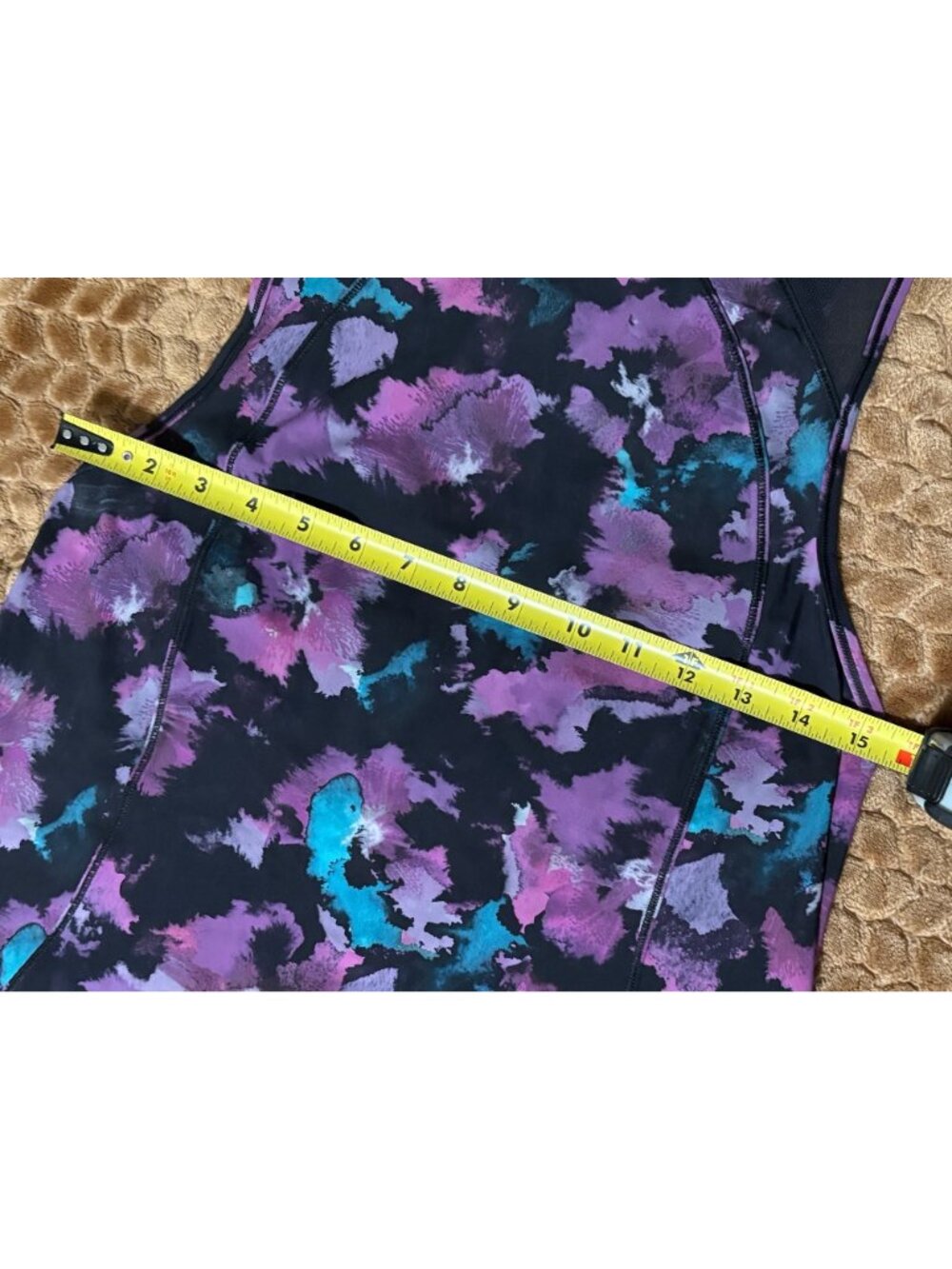 Lululemon Sculpt Tank Top UPF 50+ Running Mesh Bloom Black Fuschia Size 4 - Picture 6 of 10